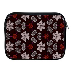 Floral Pattern On A Brown Background Apple Ipad 2/3/4 Zipper Case by LalyLauraFLM