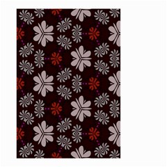 Floral Pattern On A Brown Background Small Garden Flag by LalyLauraFLM