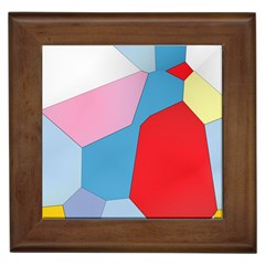 Colorful Pastel Shapes Framed Tile by LalyLauraFLM