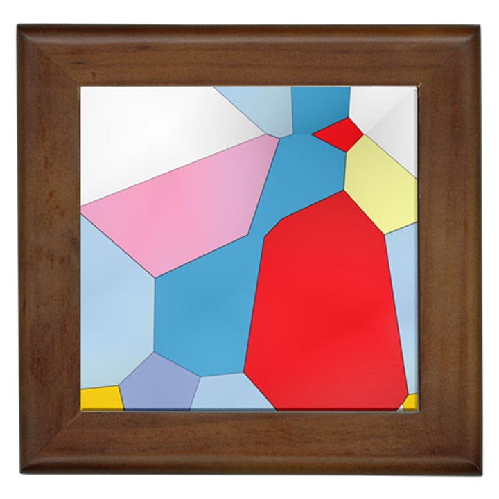 Colorful pastel shapes Framed Tile