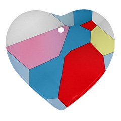 Colorful Pastel Shapes Ornament (heart) by LalyLauraFLM