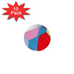 Colorful Pastel Shapes 1  Mini Button (10 Pack)  by LalyLauraFLM