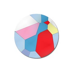 Colorful Pastel Shapes Magnet 3  (round) by LalyLauraFLM