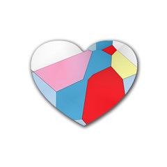 Colorful Pastel Shapes Heart Coaster (4 Pack) by LalyLauraFLM