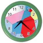 Colorful pastel shapes Color Wall Clock Front