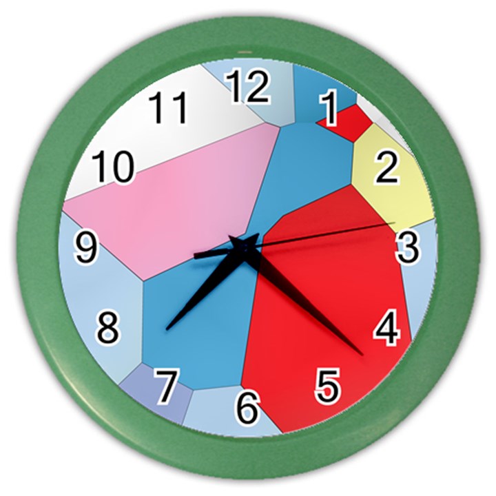 Colorful pastel shapes Color Wall Clock