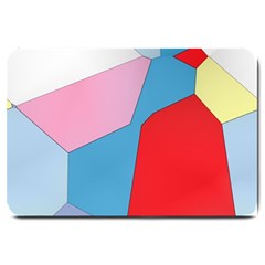 Colorful Pastel Shapes Large Doormat by LalyLauraFLM