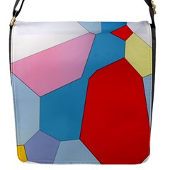 Colorful Pastel Shapes Flap Closure Messenger Bag (s) by LalyLauraFLM