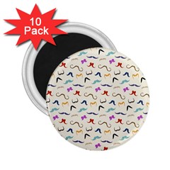 Mustaches 2 25  Button Magnet (10 Pack) by boho