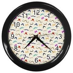 Mustaches Wall Clock (black)