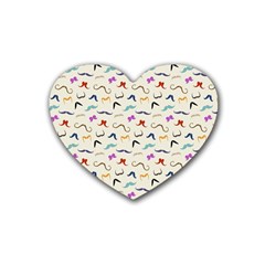 Mustaches Drink Coasters 4 Pack (heart)  by boho