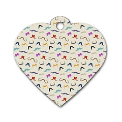 Mustaches Dog Tag Heart (two Sided) by boho