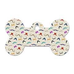 Mustaches Dog Tag Bone (two Sided) by boho