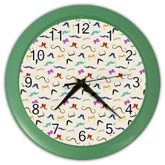 Mustaches Wall Clock (color) by boho