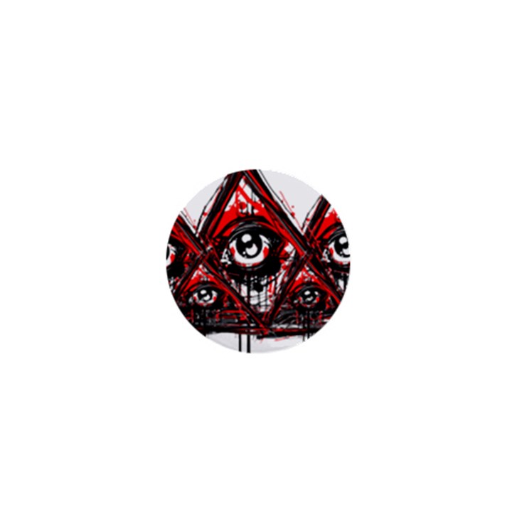 Red White pyramids 1  Mini Button