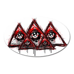 Red White Pyramids Magnet (oval) by teeship