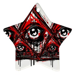 Red White Pyramids Star Ornament (two Sides) by teeship