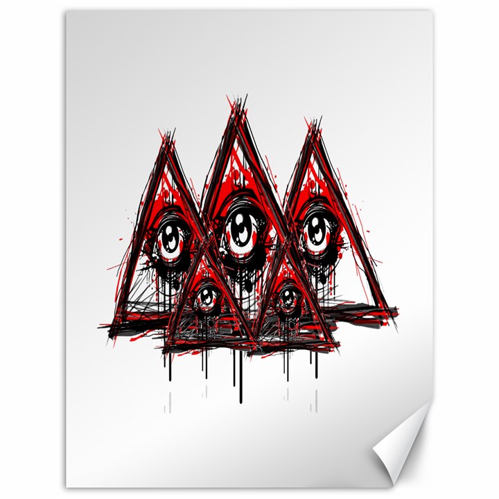 Red White pyramids Canvas 12  x 16  (Unframed)