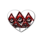 Red White pyramids Drink Coasters 4 Pack (Heart)  Front