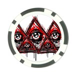 Red White pyramids Poker Chip Front