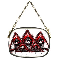 Red White Pyramids Chain Purse (two Sided) 