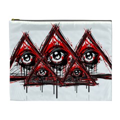 Red White Pyramids Cosmetic Bag (xl) by teeship