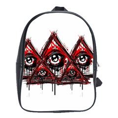 Red White Pyramids School Bag (large)