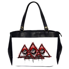 Red White Pyramids Oversize Office Handbag (two Sides) by teeship