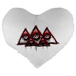 Red White pyramids Large 19  Premium Heart Shape Cushion Back