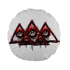 Red White Pyramids Standard 15  Premium Flano Round Cushion  by teeship