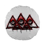 Red White pyramids Standard 15  Premium Flano Round Cushion  Front