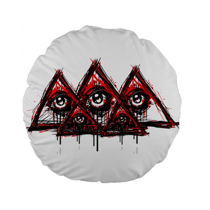 Red White pyramids Standard 15  Premium Flano Round Cushion 