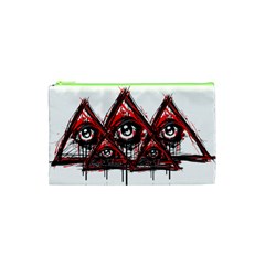 Red White Pyramids Cosmetic Bag (xs) by teeship