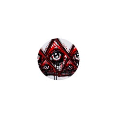 Red White Pyramids 1  Mini Button