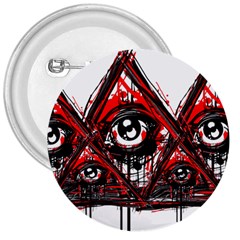 Red White Pyramids 3  Button by teeship