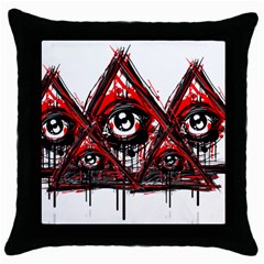 Red White Pyramids Black Throw Pillow Case by teeship