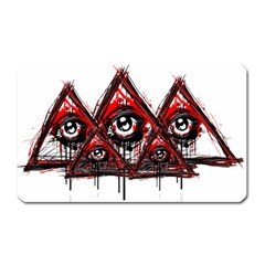 Red White Pyramids Magnet (rectangular) by teeship