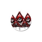 Red White pyramids Golf Ball Marker Front