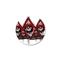 Red White Pyramids Golf Ball Marker 4 Pack by teeship