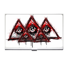 Red White Pyramids Business Card Holder