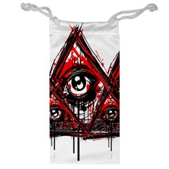 Red White Pyramids Jewelry Bag