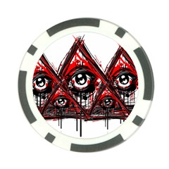 Red White Pyramids Poker Chip by teeship