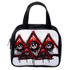 Red White Pyramids Classic Handbag (one Side)