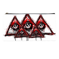 Red White Pyramids Pencil Case by teeship