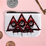 Red White pyramids Coin Change Purse Front