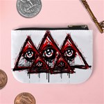 Red White pyramids Coin Change Purse Back