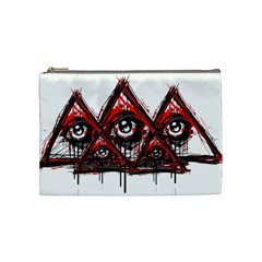 Red White Pyramids Cosmetic Bag (medium) by teeship