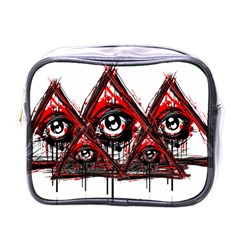 Red White Pyramids Mini Travel Toiletry Bag (one Side) by teeship