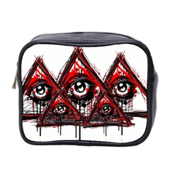 Red White Pyramids Mini Travel Toiletry Bag (two Sides)