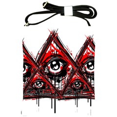 Red White Pyramids Shoulder Sling Bag by teeship